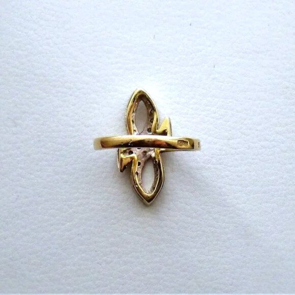 Vintage Russian USSR 18K 750 Yellow White Gold Diamond Cluster Infinity RING - Picture 5 of 8